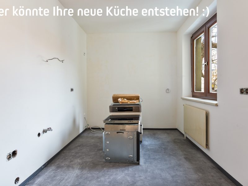 wohnung 9 küche mit schrift